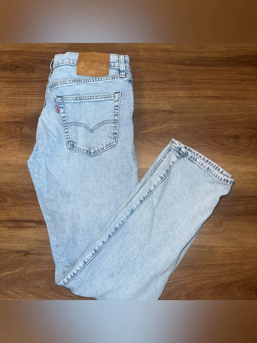 Levis 511 Slim Fit Jeans Mens 32x32 Light Wash Blue Stretch Denim